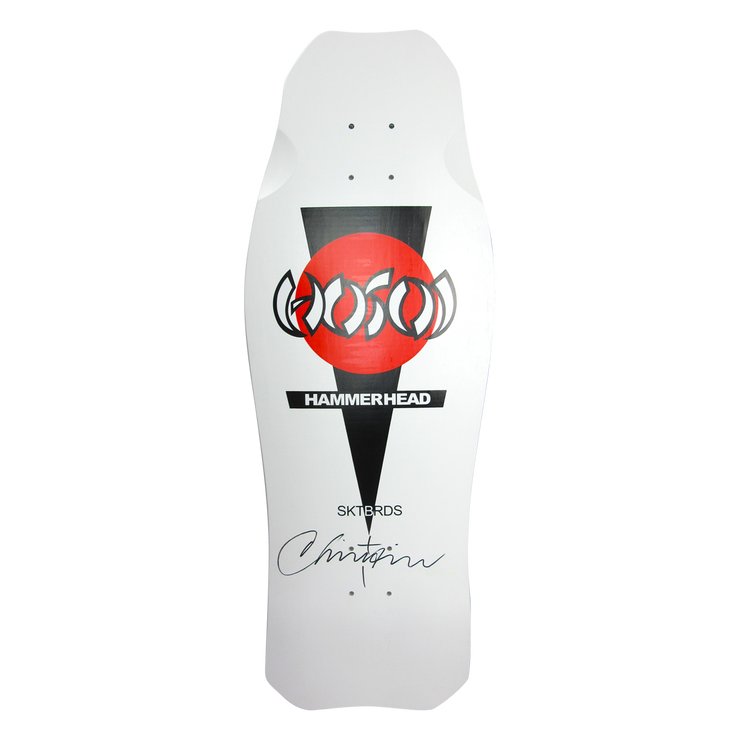 Hosoi Skateboards O.G. Hammerhead White Deck Signed – 10.5"x31"