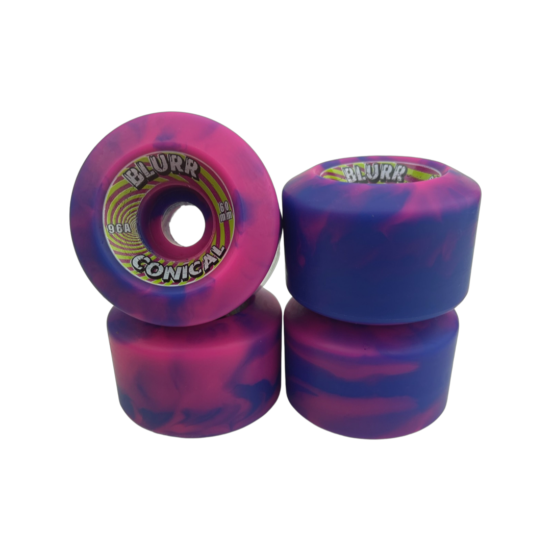 Blurr Re-issue wheels- 60mm 96a  Swirls Conicals