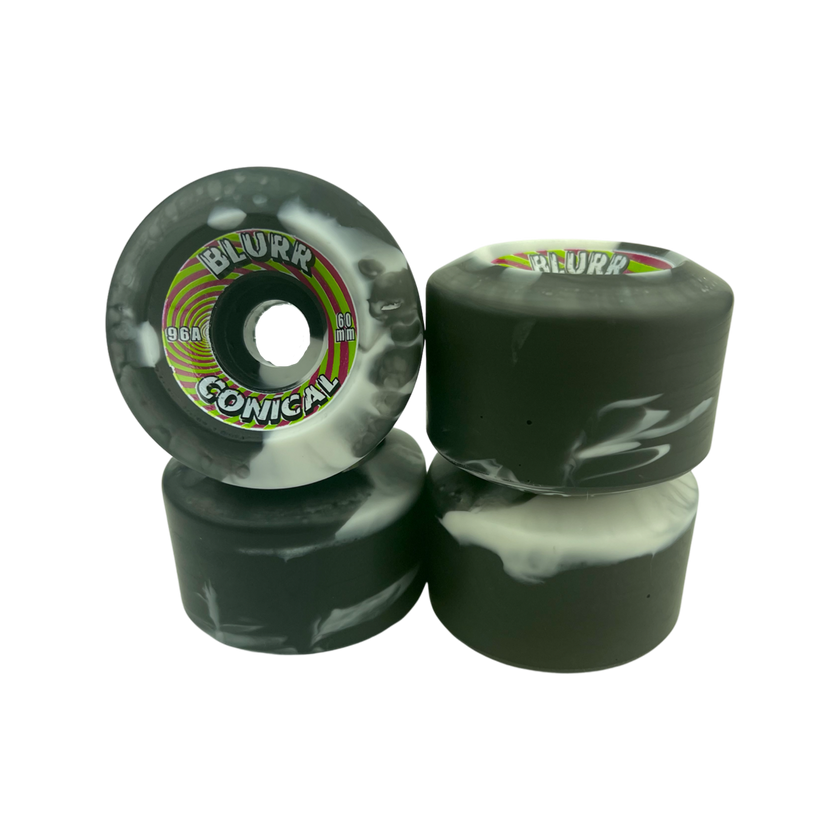 Blurr Re-issue wheels- 60mm 96a  Swirls Conicals