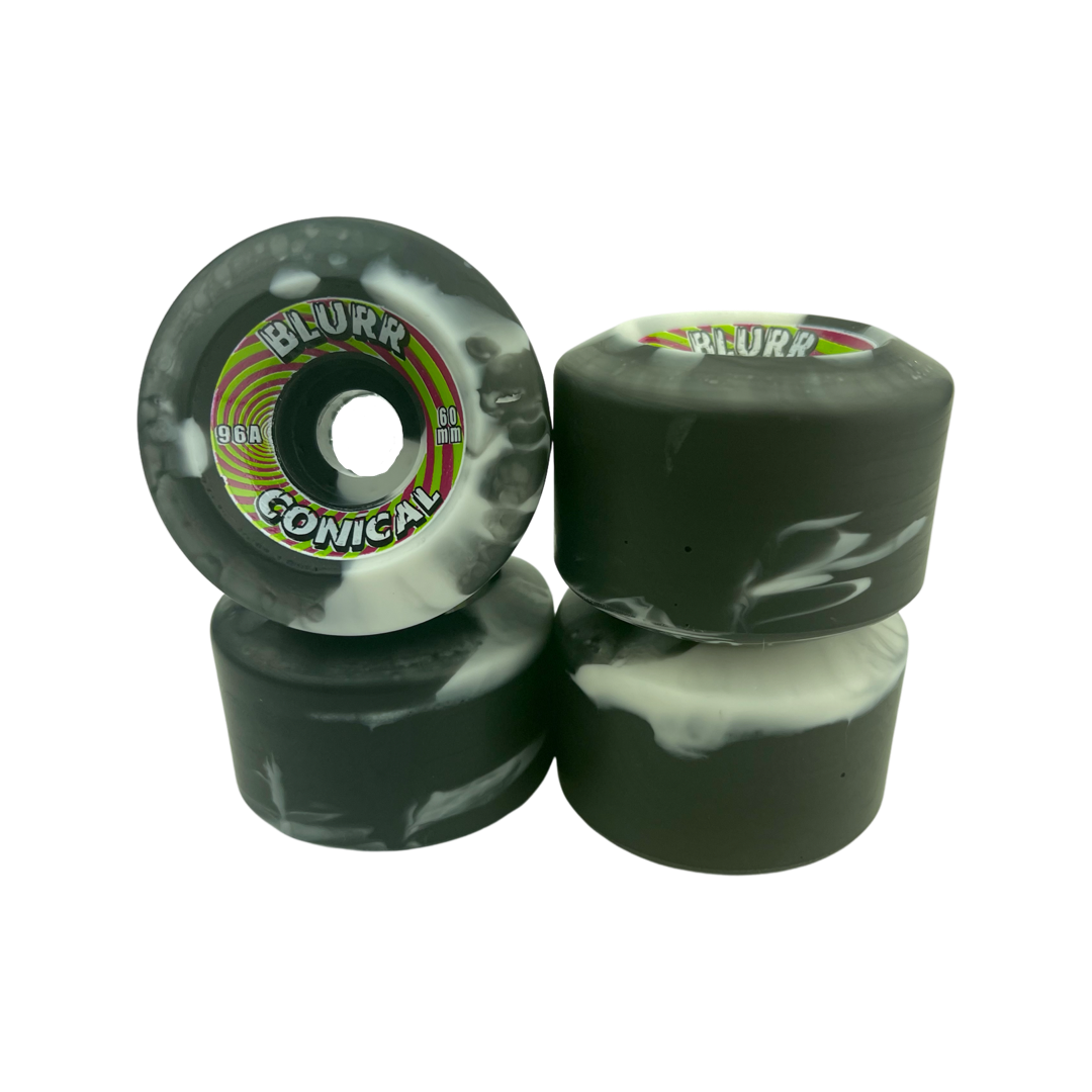 Blurr Re-issue wheels- 60mm 96a  Swirls Conicals