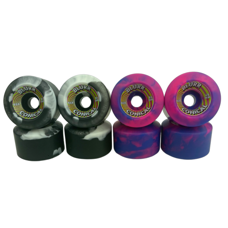 Blurr Re-issue wheels- 60mm 96a  Swirls Conicals