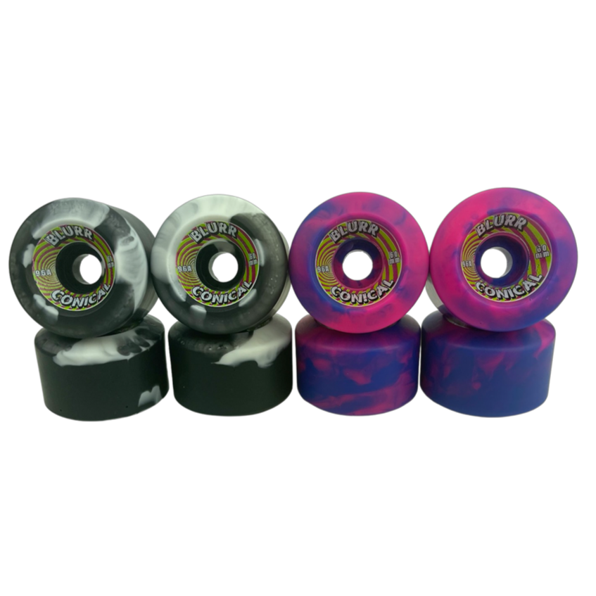 Blurr Re-issue wheels- 60mm 96a  Swirls Conicals