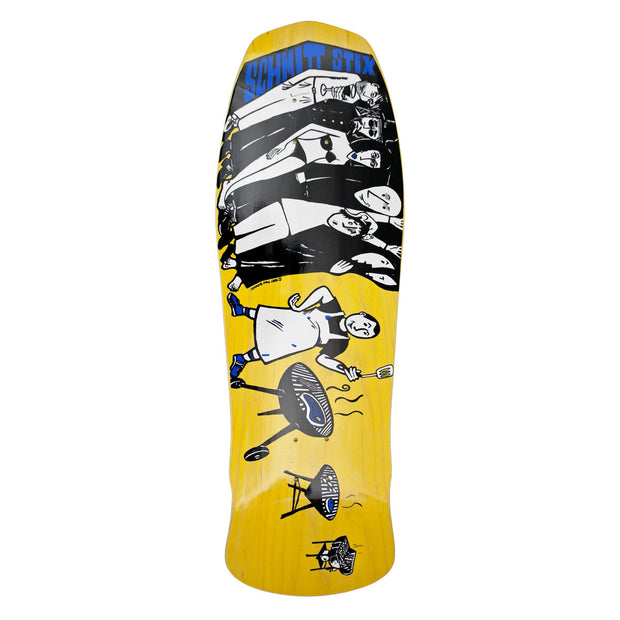Schmitt Stix Joe Lopes BBQ Modern Concave Deck- 10.125"x31"- Yellow/White