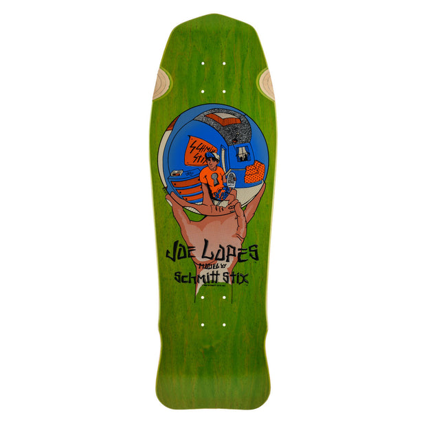 Schmitt Stix Joe Lopes Crystal Ball Deck- 9.875"x31"- Green/Oragne