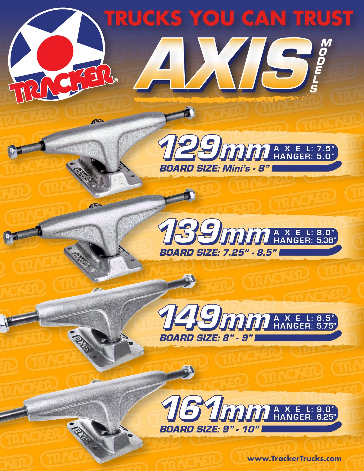 TRACKER TRUCKS - AXIS 149MM