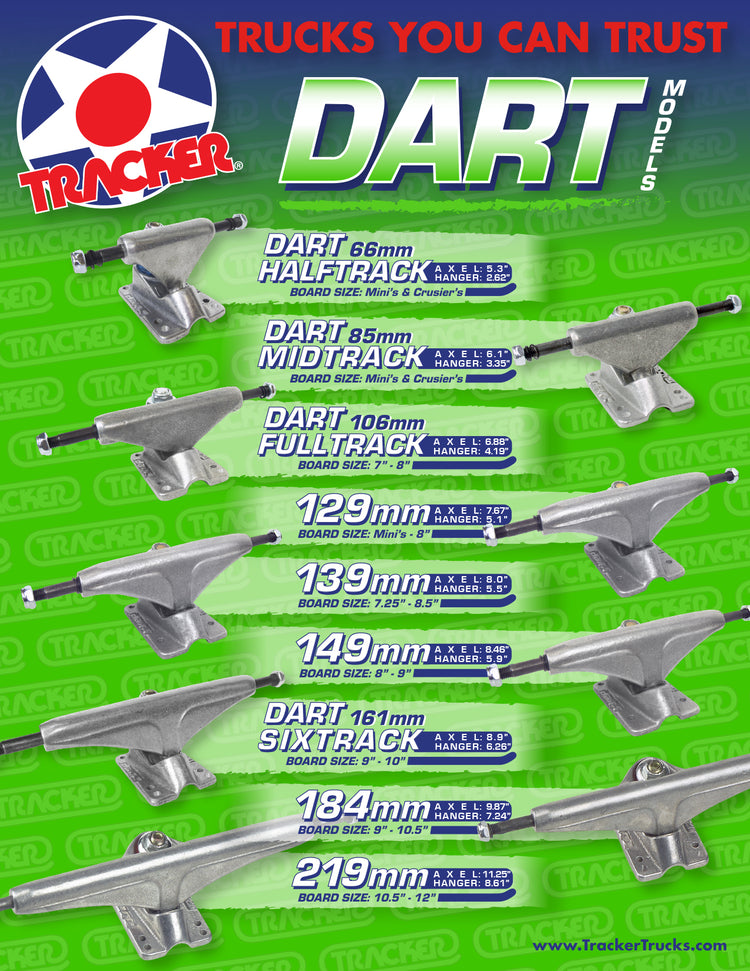 TRACKER TRUCKS- DART SIXTRACK 161MM – Select Skate Shop