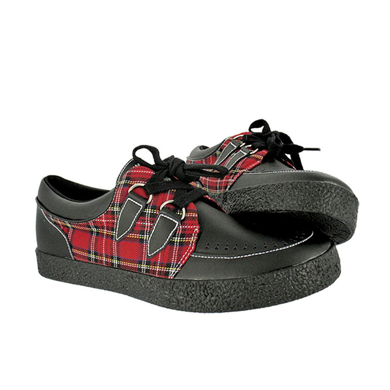 Draven Tartan Red Plaid Creepers Men's Shoes