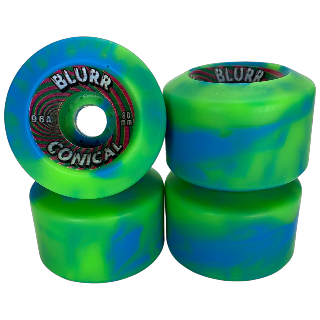 Blurr Re-issue wheels- 60mm 96a  Swirls Conicals