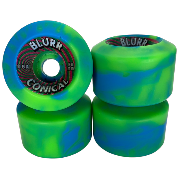 Blurr Re-issue wheels- 60mm 96a  Swirls Conicals