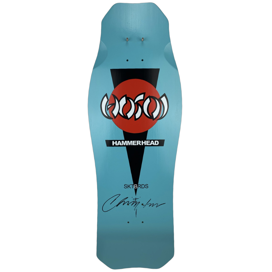 Hosoi Skateboards O.G. Hammerhead Turquoise Deck Signed – 10.5