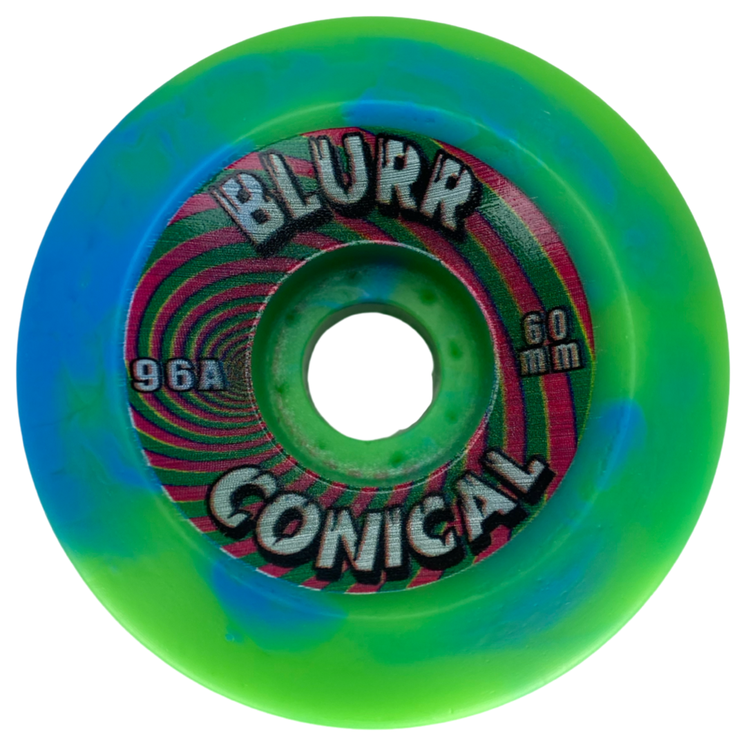 Blurr Re-issue wheels- 60mm 96a  Swirls Conicals