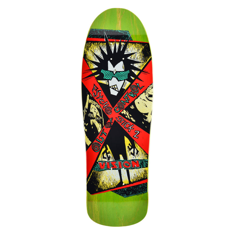 Vision Psycho Stick 2 Deck - 10"x31.75"- Lime